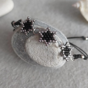 Bransoletka czarne gwiazdki