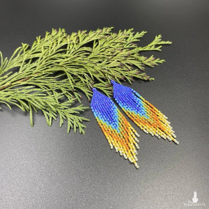 Kolczyki mini cieniowane z koralików MIYUKI kolorowe #926