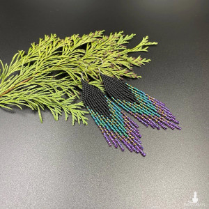 Kolczyki cieniowane - czarny, morski, fioletowy #936