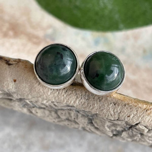 Srebrne sztyfty z serpentynitem d155