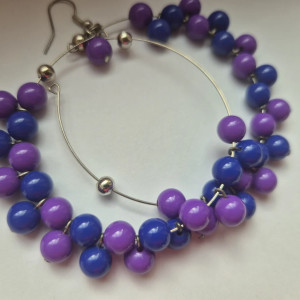 Kolczyki kolorowe koła fioletowo-granatowe