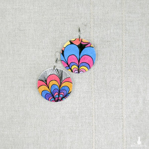 6772 kolorowe, niepowtarzalne, duże, dwustronne kolczyki