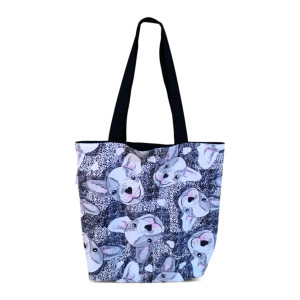 Torba na zakupy Shopperka eko torba zakupowa siatka na zakupy torba shopper pieski buldog francuski