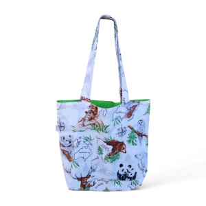 Torba na zakupy Shopperka eko torba zakupowa siatka na zakupy torba shopper mapa zoo