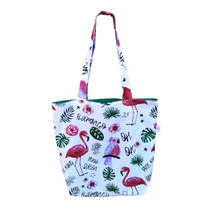 Torba na zakupy Shopperka eko torba zakupowa siatka na zakupy torba shopper flamingi