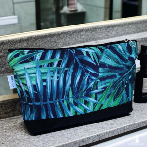 Kosmetyczka damska etui do torebki wodoodporna duża kosmetyczka organizer liście monstera