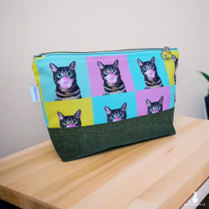 Kosmetyczka damska kotki etui do torebki wodoodporna duża kosmetyczka organizer koty