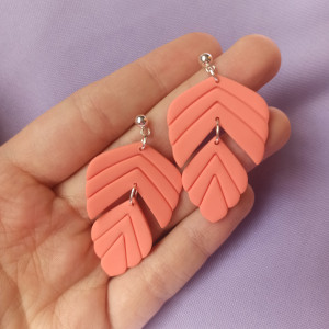 Kolczyki z gliny polimerowej piórka