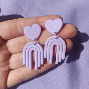 Kolczyki z gliny polimerowej serce i łuk