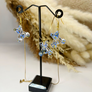 Komplet biżuterii Misie z niezapominajkami