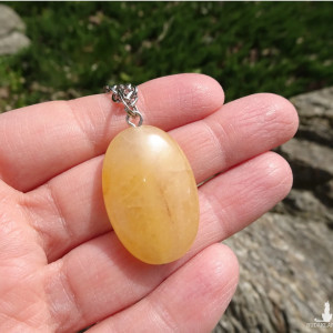 Wisiorek z kamieniem Kalcyt żółty