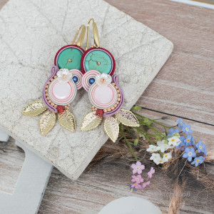 Kolczyki sutasz Złote Liście