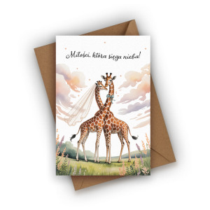 Kartka ślubna- Miłości, która sięga nieba!