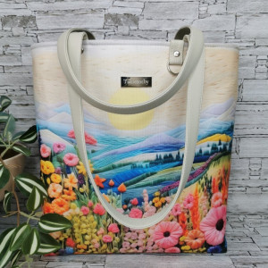 Torebka damska shopper bag torebka na ramię zamykana - pejzaż 4
