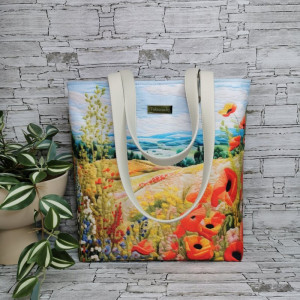 Torebka damska shopper bag torebka na ramię zamykana - pejzaż