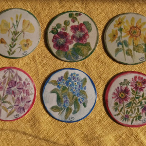 Zestaw sześciu podkładek pod kubki