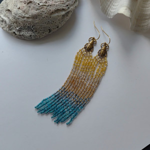 Kolczyki z Insektem Robaczek Frędzle