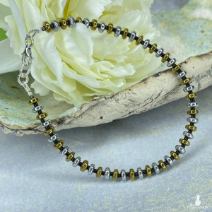 Koralikowa bransoletka z hematytem a1103