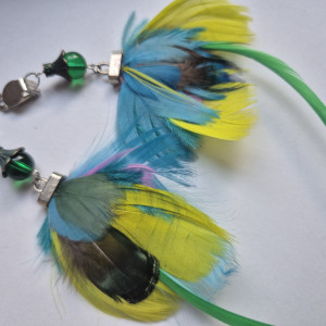 Klipsy kolorowe długie pióra