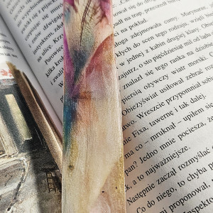 Zakładka z żywicy epoksydowa mulikolor z platkami tulipana D14