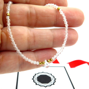 Delikatny Krótki Naszyjnik Choker z Topazów CRYSTAL DEW