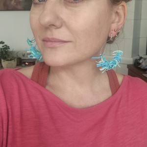 Kolczyki lekkie niebieskie koła