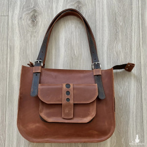 Jasno brązowa torba Shopperka ze skóry Crazy Horse.