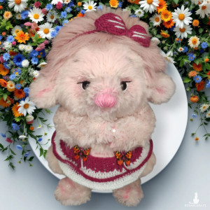 Maskotka jeżyk na drutach.