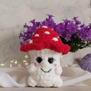 Muchomorek pluszowy czerwony, Zabawka grzybek, Prezent dla dziecka