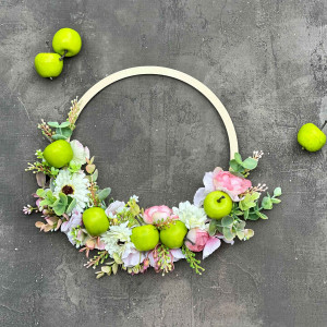 Wianek "Zielone jabłuszko", wianek na drzwi, dekoracja domu