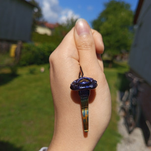 Naszyjnik mrocznego muchomorka z tygrysim okiem, idealny na prezent, magia fantasy, goblincore