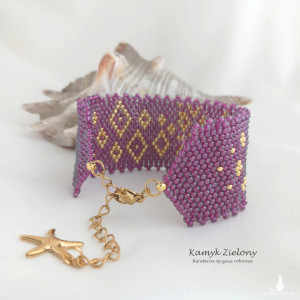 Bransoletka fioletowo-złota