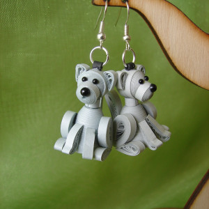 kolczyki ręcznie wykonane z papieru