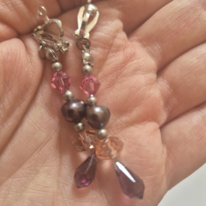 Klipsy rózowo szare lekkie