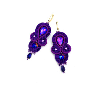 „Anya” kolczyki sutasz romantyczne małe lekkie fioletowe