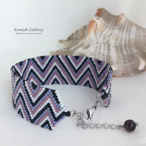 Szeroka bransoletka z koralików Miyuki