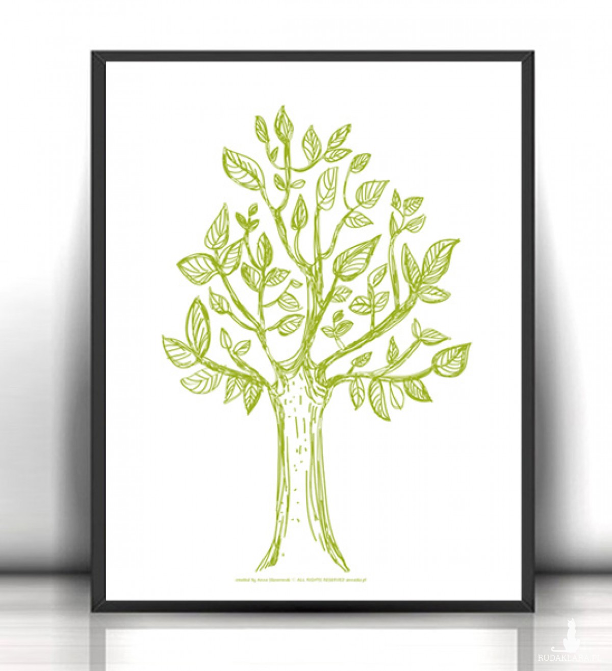 30x40 plakat drzewo, ładna grafika z drzewem, botaniczny plakat na ścianę, drzewo obraz  do jadalni
