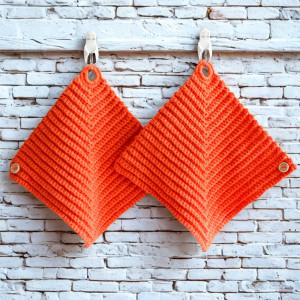 Łapki do garnków POMARAŃCZOWE  kpl. 2 szt