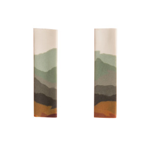 Kolczyki prostokątne - krajobraz ombre