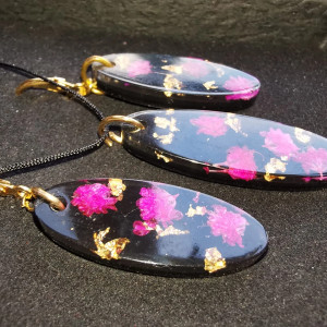 Różowy zestaw biżuterii różowa gipsówka