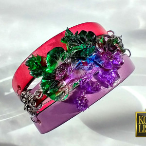 Malwa - bransoleta z żywicy i rzemieni