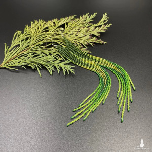 Koralikowe kolczyki do ramion - zielone #968