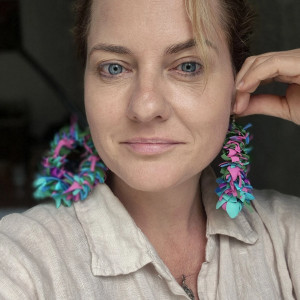 Kolczyki bujne zwariowane  kwiaty