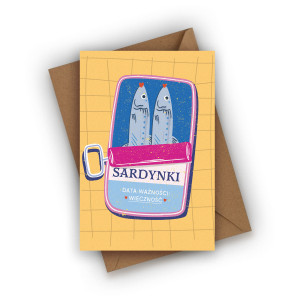 Kartka ślubna- Sardynki ślubne