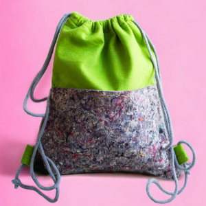 Zielony filcowy workoplecak