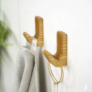 Drewniany haczyk samoprzylepny super mocny na ręczniki ścierki szlafroki