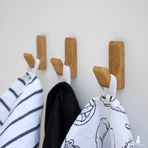 Dębowy haczyk samoprzylepny super mocny na ręczniki ścierki szlafroki