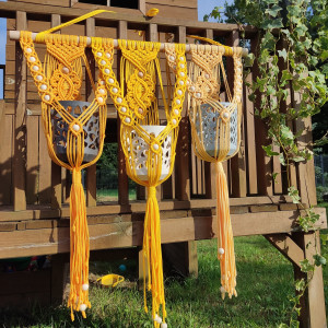 Kwietnik w stylu Boho na trzy donice