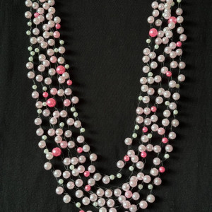 Naszyjnik "Pajęczyna różowa"