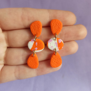 Kolczyki z gliny polimerowej kamyki